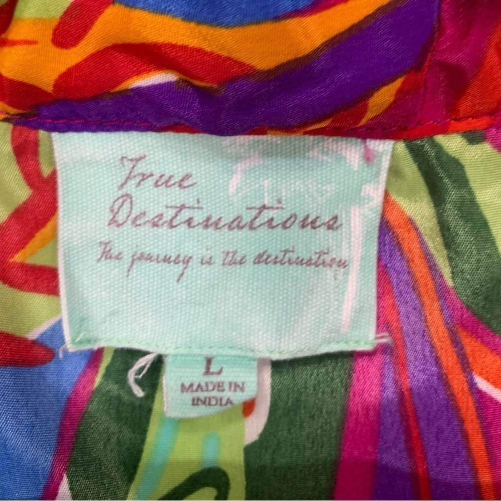 True Destinations Tropical Floral Print Maxi Dress Size Large - Picture 9 of 10